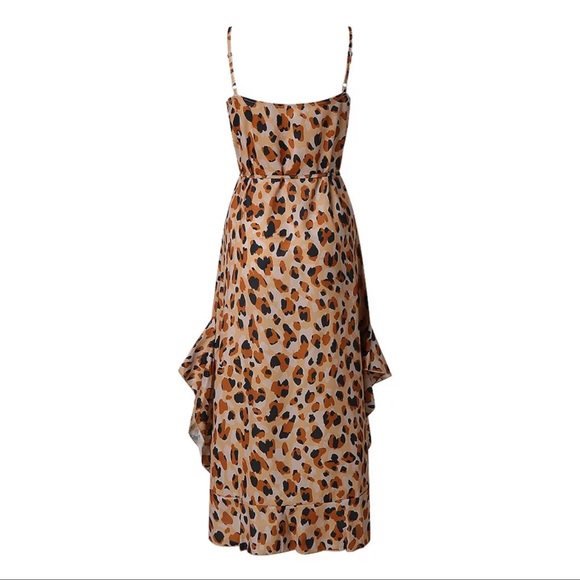 Leopard print boho button up cami midi dress - Picture 6 of 7